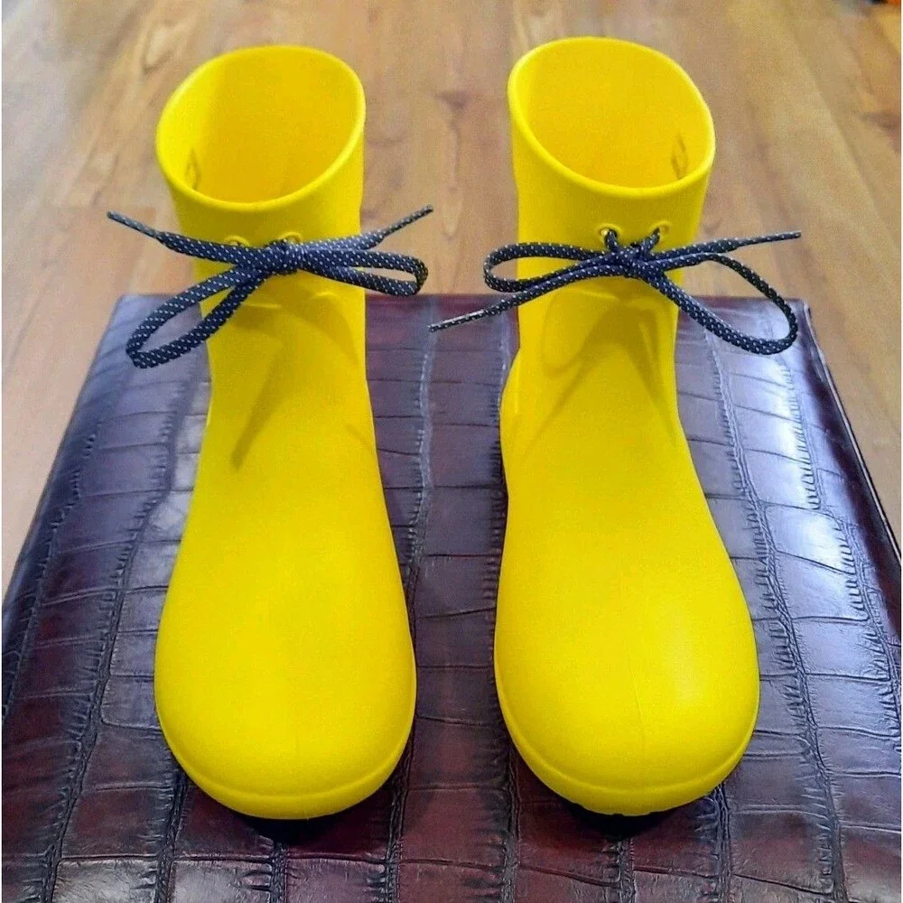 Crocs Freesail Shorty Rain Boot Yellow Waterproof 203851 Women Sz 5 W5 /Kid 3 J3